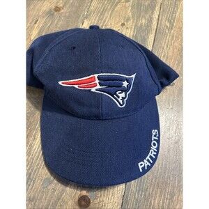 New England Patriots Blue 100% Cotton Hat Embroidered Logo Vintage